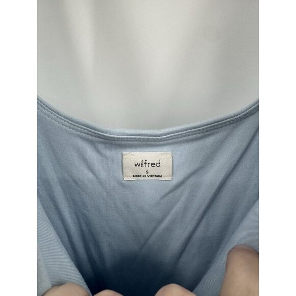 Wilfred Saturn Mini Wrap Dress Women Small Light Blue Preppy Contemporary - Picture 5 of 11